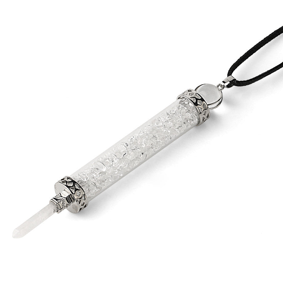 Rock Crystal Vial Pendant Necklace