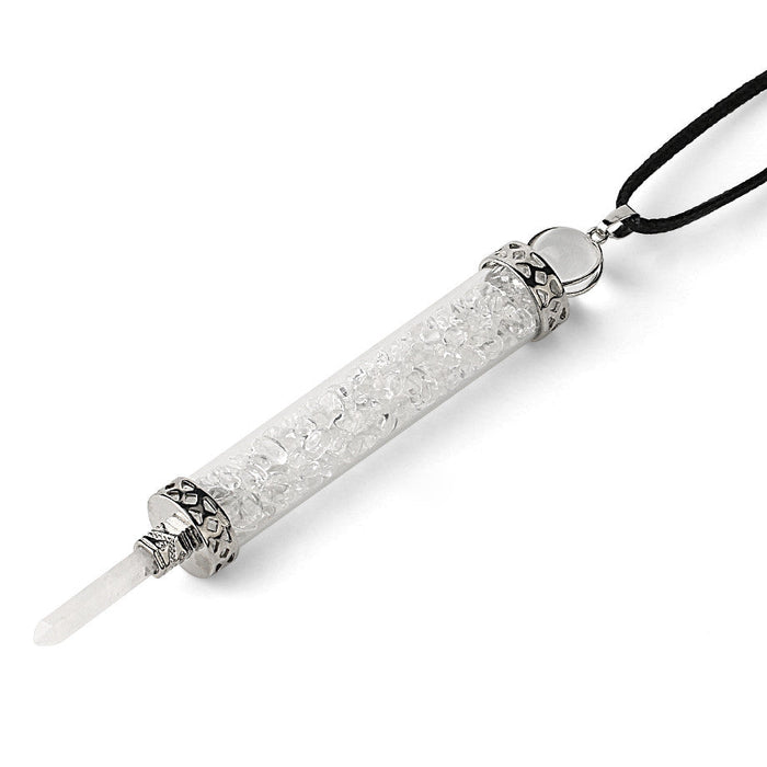 Rock Crystal Vial Pendant Necklace
