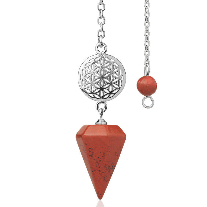 Flower of Life Red Jasper Divination Pendulum