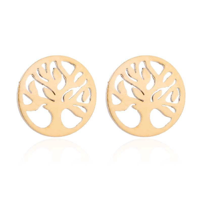 Gold Tree of Life Symbol Earrings