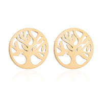 Gold Tree of Life Symbol Earrings