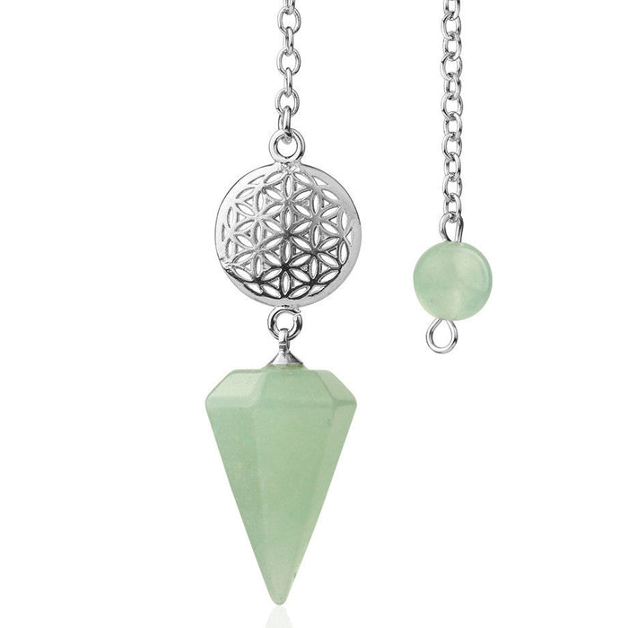 Flower of Life Green Aventurine Divination Pendulum