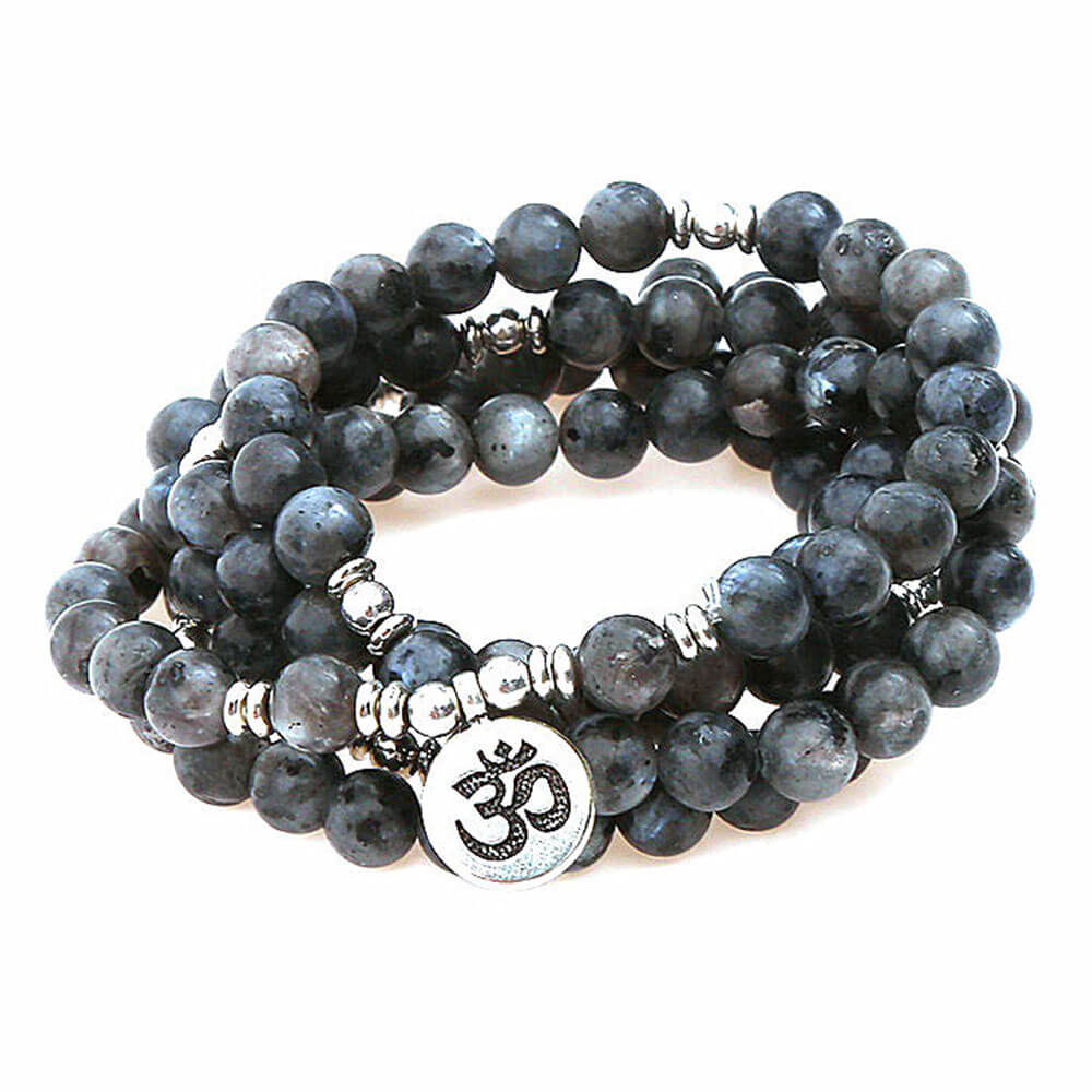 Grey Labradorite Tibetan Mala