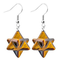 Tiger Eye Merkaba Earrings