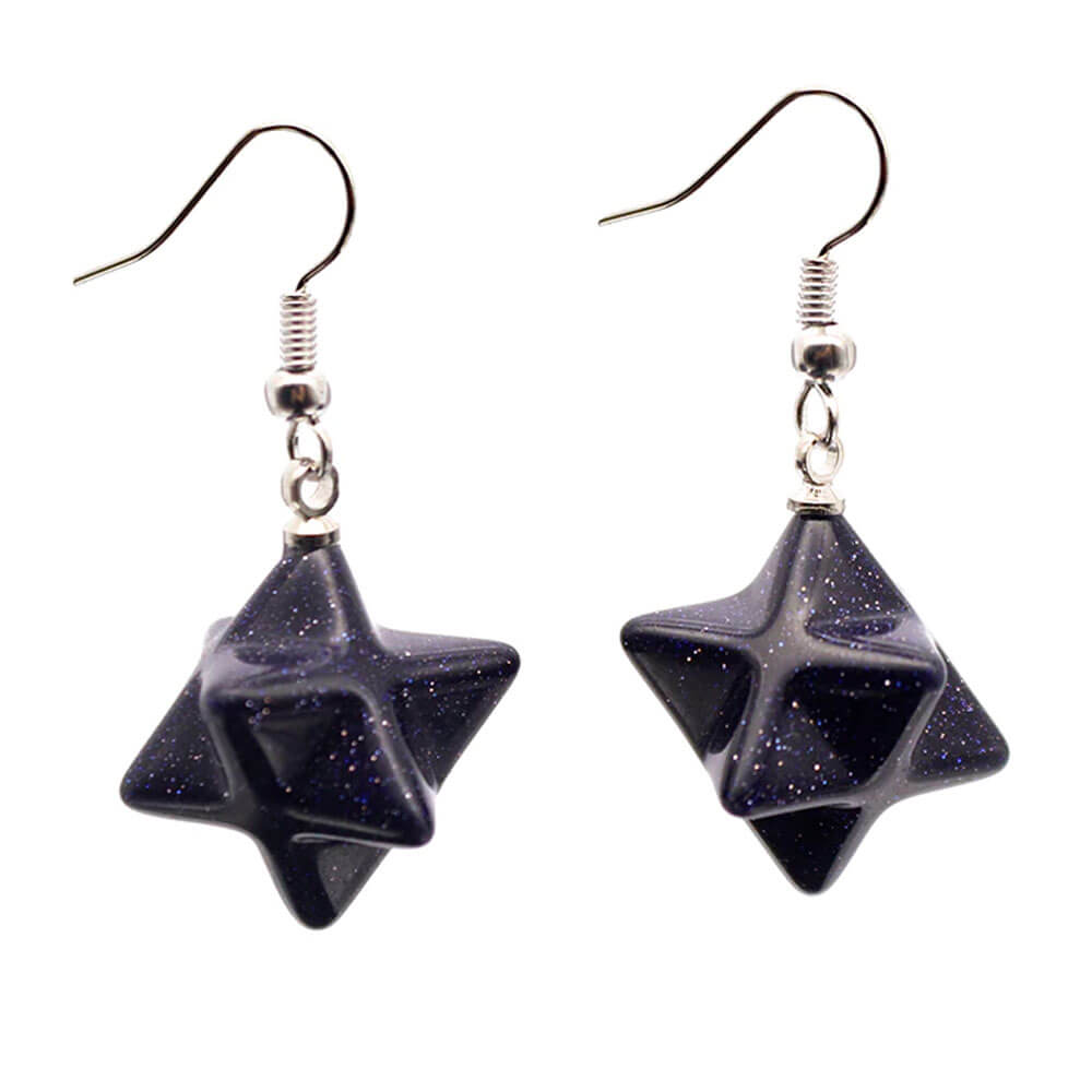 Blue Sandstone Merkaba Earrings