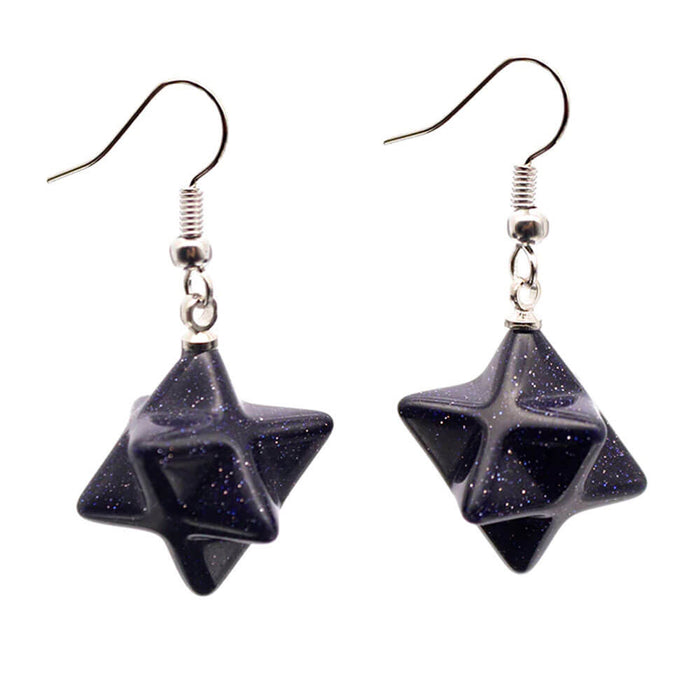 Blue Sandstone Merkaba Earrings