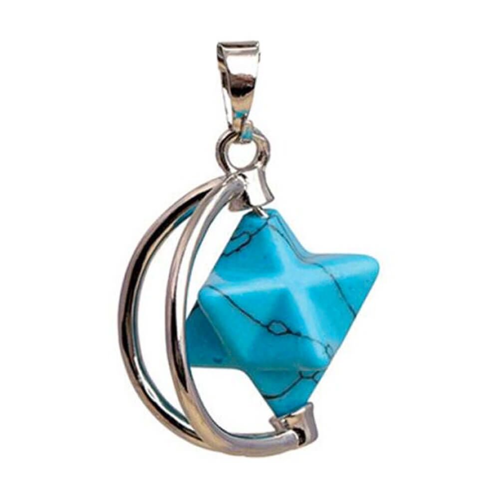 Half Moon Turquoise Merkaba Pendant