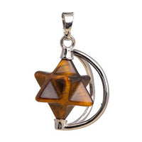 Half Moon Tiger Eye Merkaba Pendant