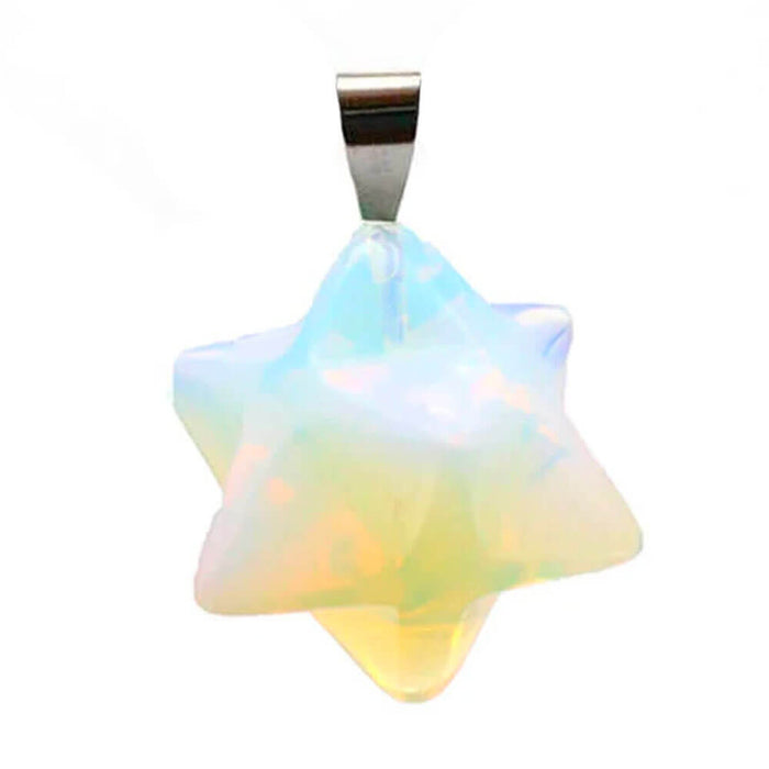 White Opal Merkaba Pendant