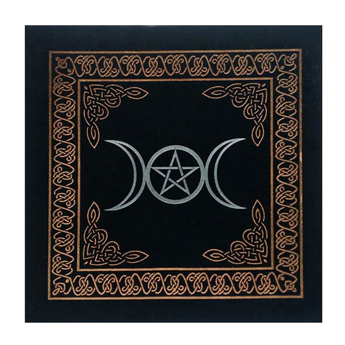 Triple Moon Pentacle Tarot and Divination Mat