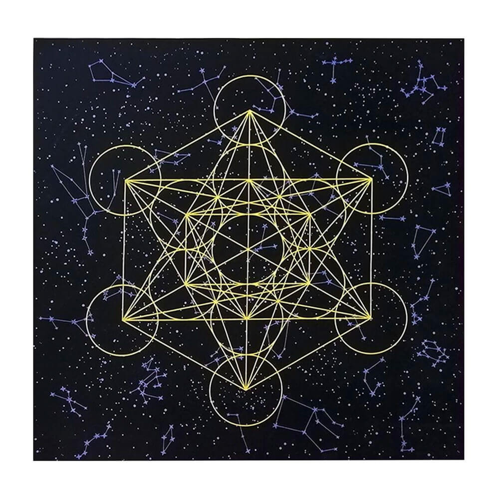 Black Metatron's Cube Tarot and Divination Mat