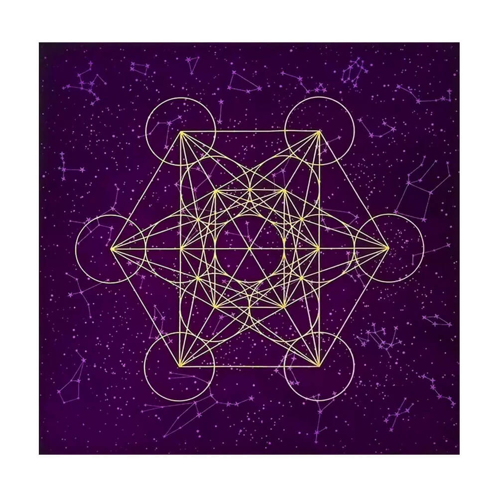 Mauve Metatron's Cube Tarot and Divination Mat