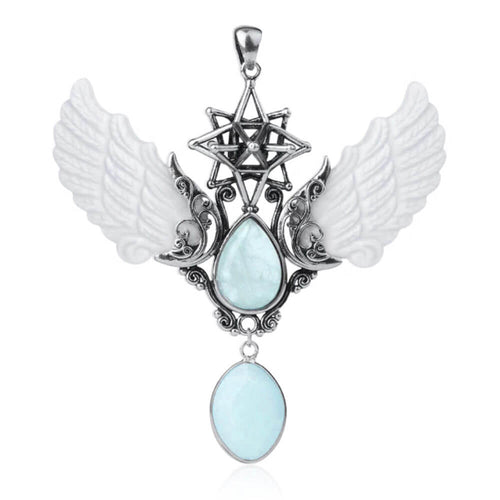 Opal Merkaba Angel Wings Pendant