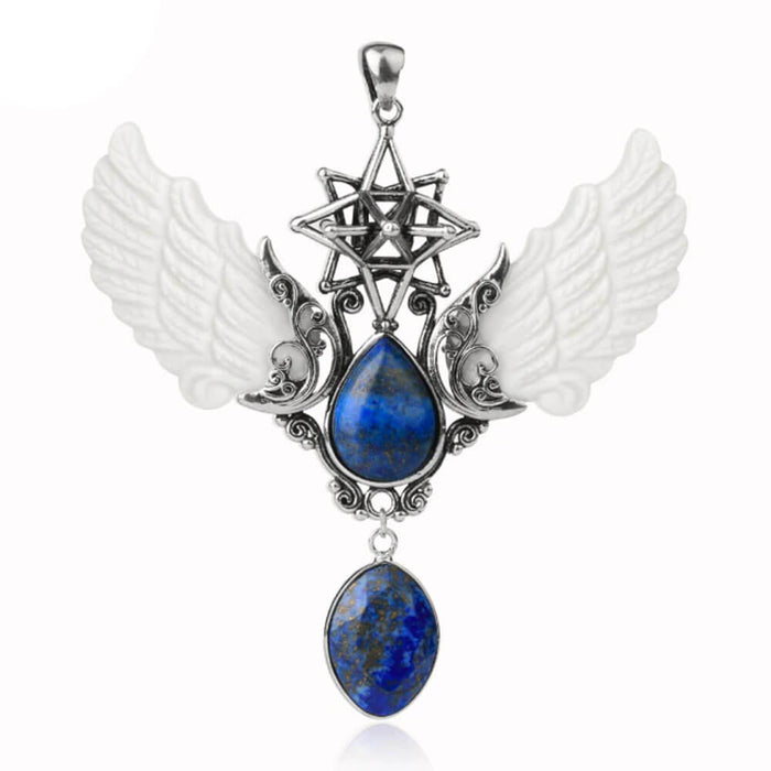 Lapis Lazuli Merkaba Angel Wings Pendant