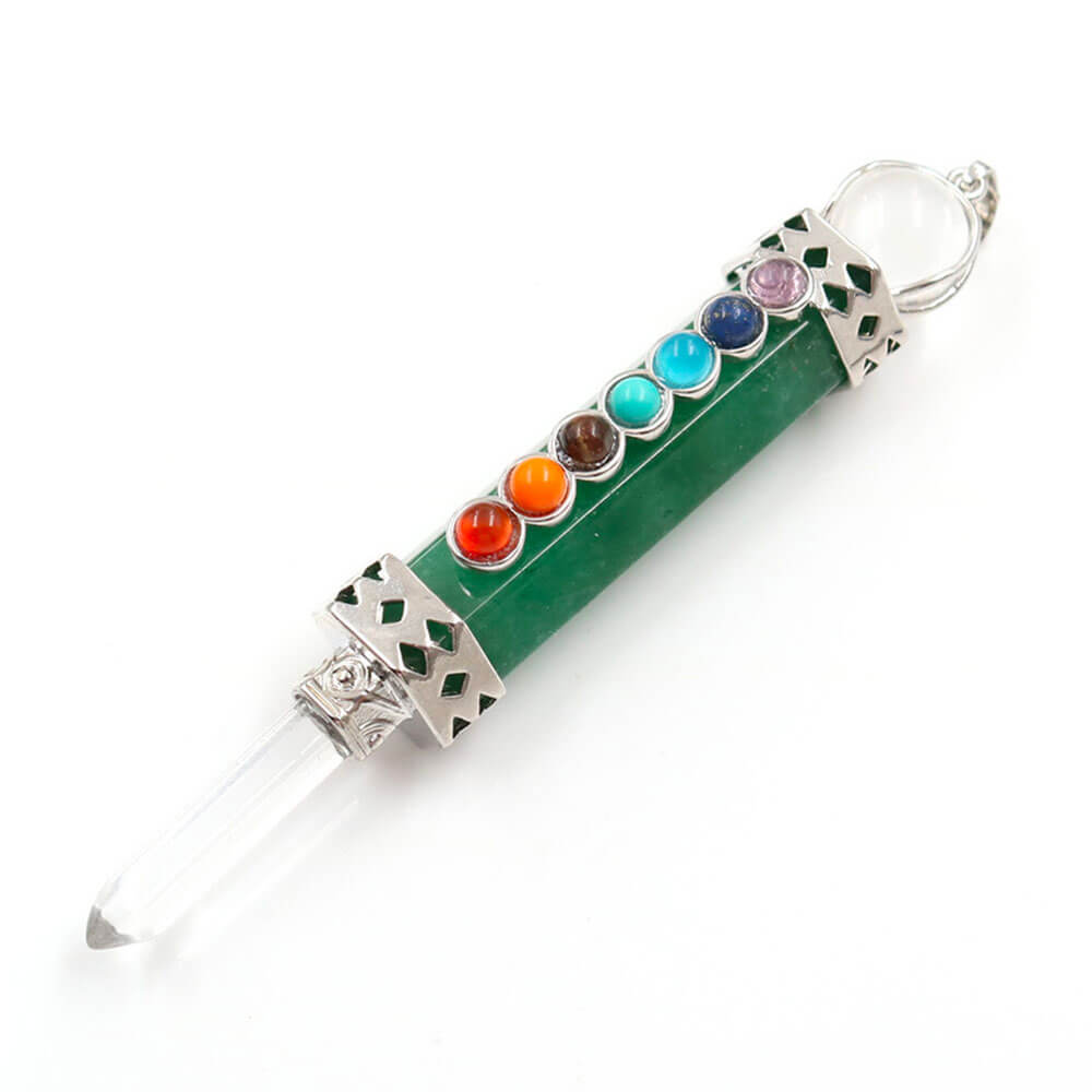 Green Aventurine 7 Chakras Pendant