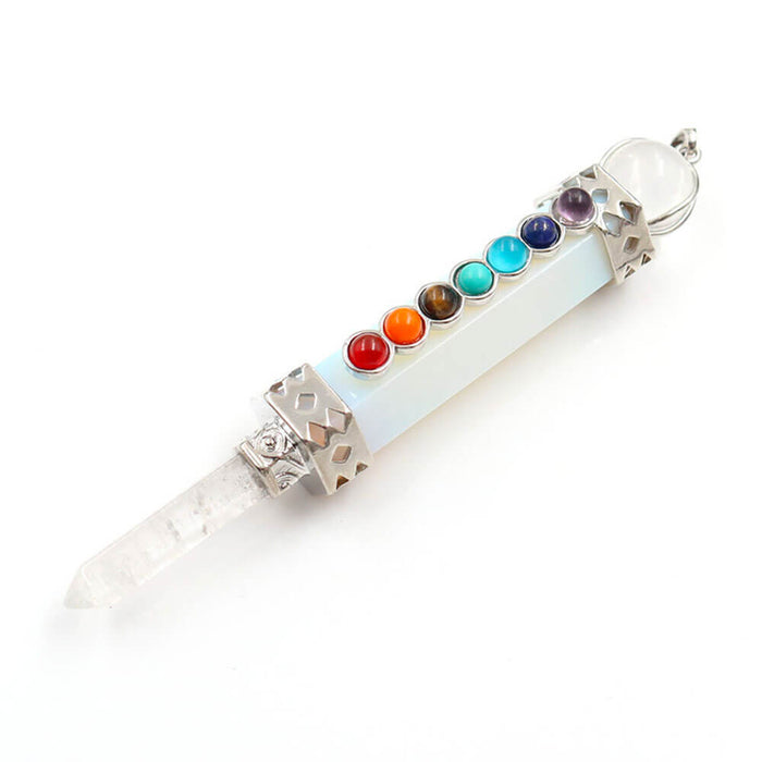 White Opal 7 Chakras Pendant