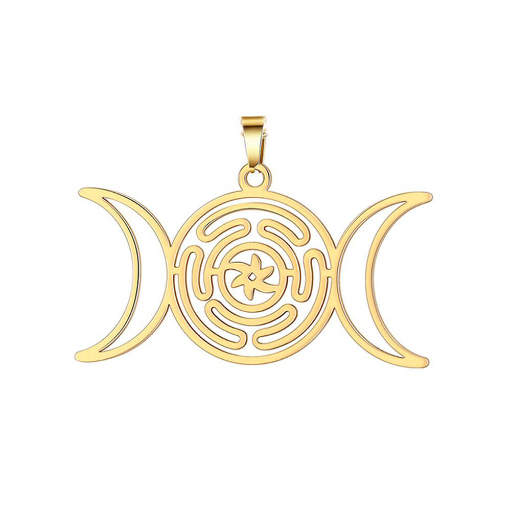 Gold Triple Moon Pendant