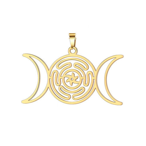 Gold Triple Moon Pendant