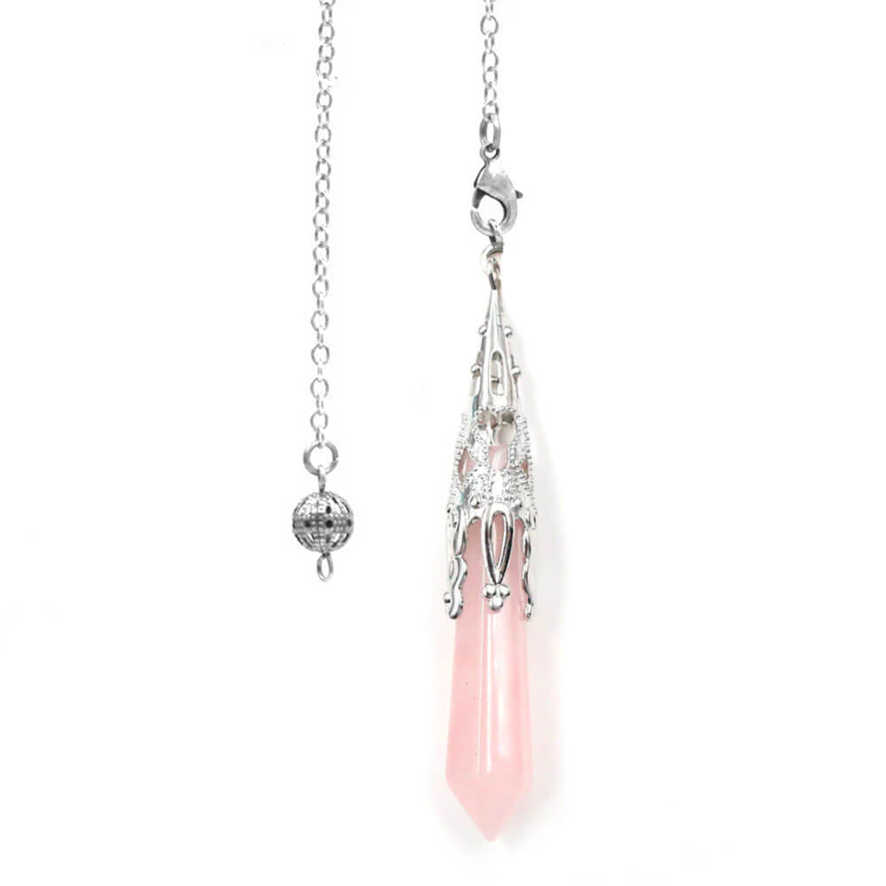 Pink Quartz Cone Divination Pendulum