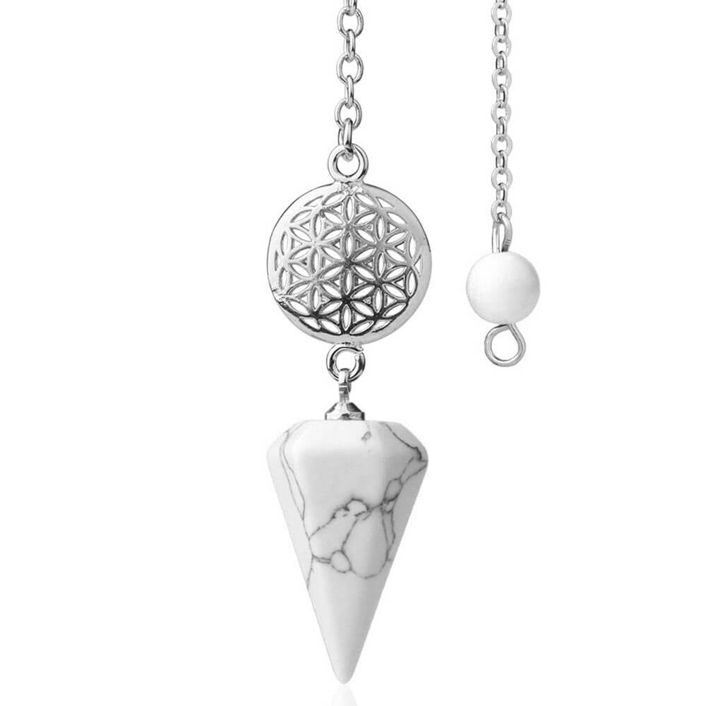 Flower of Life White Turquoise Divination Pendulum