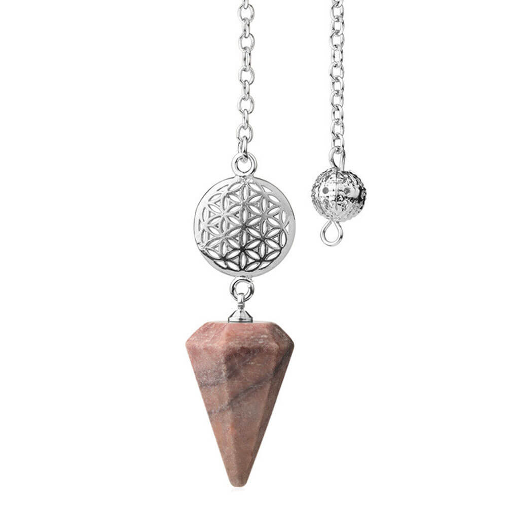 Flower of Life Rhodonite Divination Pendulum