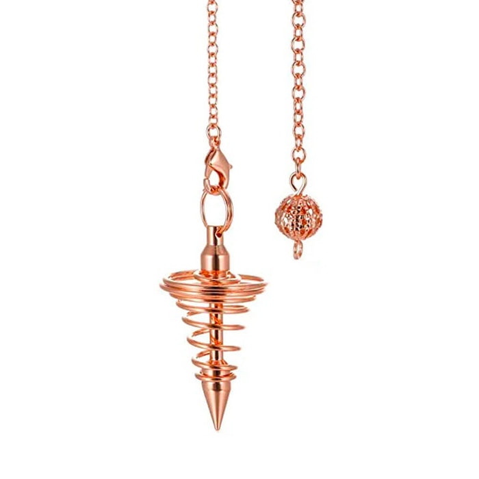 Rose Gold Metal Swirl Divination Pendulum