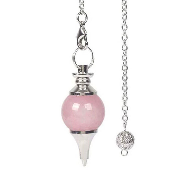 Pink Quartz Bead Divination Pendulum