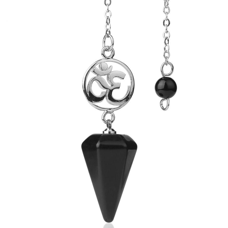 Black Obsidian Aum Divination Pendulum