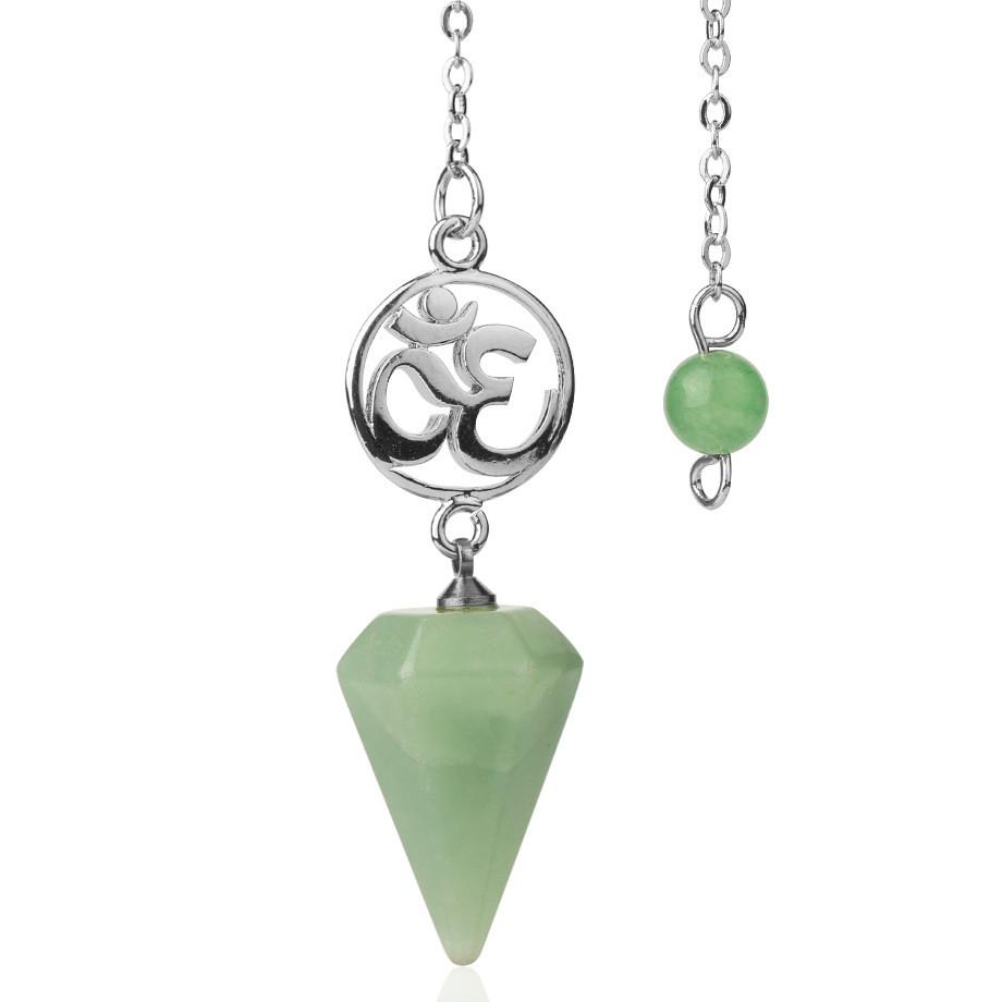 Green Aventurine Aum Divination Pendulum