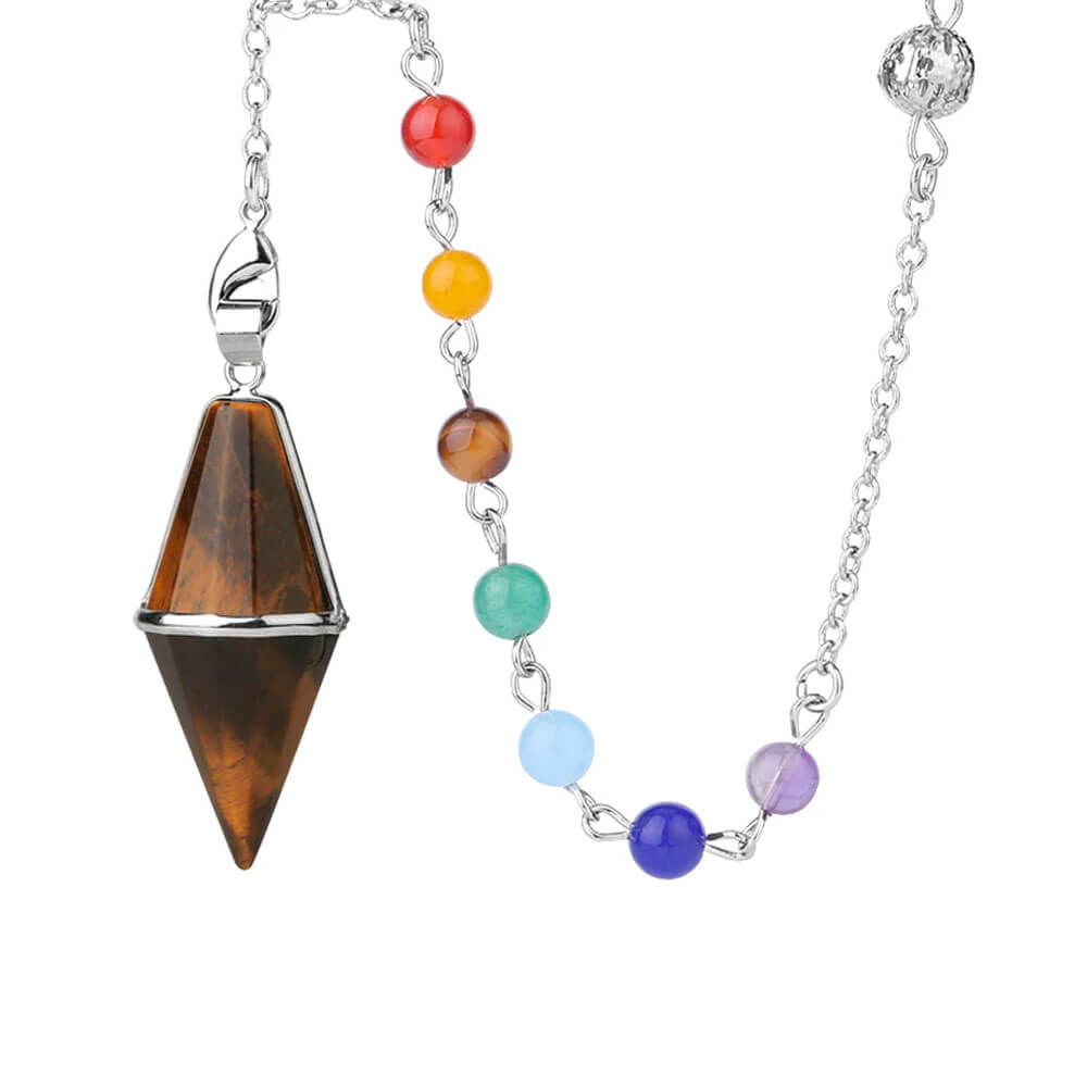 7 Chakras Tiger Eye Divination Pendulum