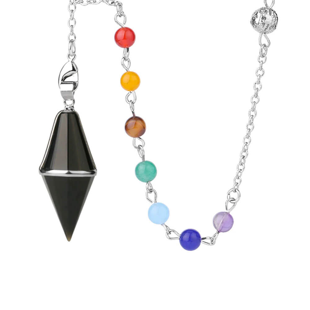 7 Chakras Obsidian Divination Pendulum