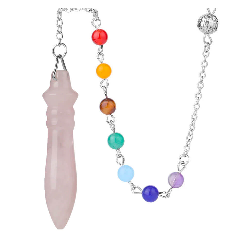Pink Quartz Egyptian Chakra Divination Pendulum