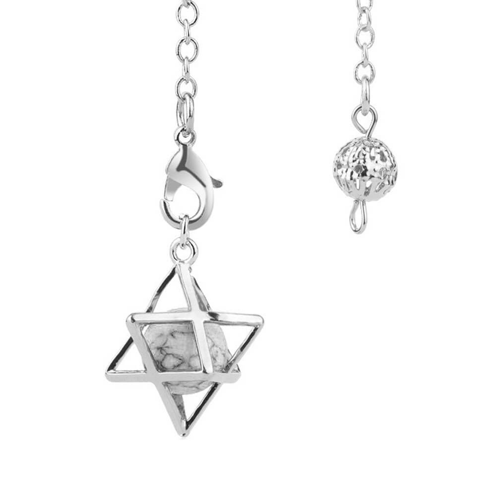 White Turquoise Bead Merkaba Divination Pendulum