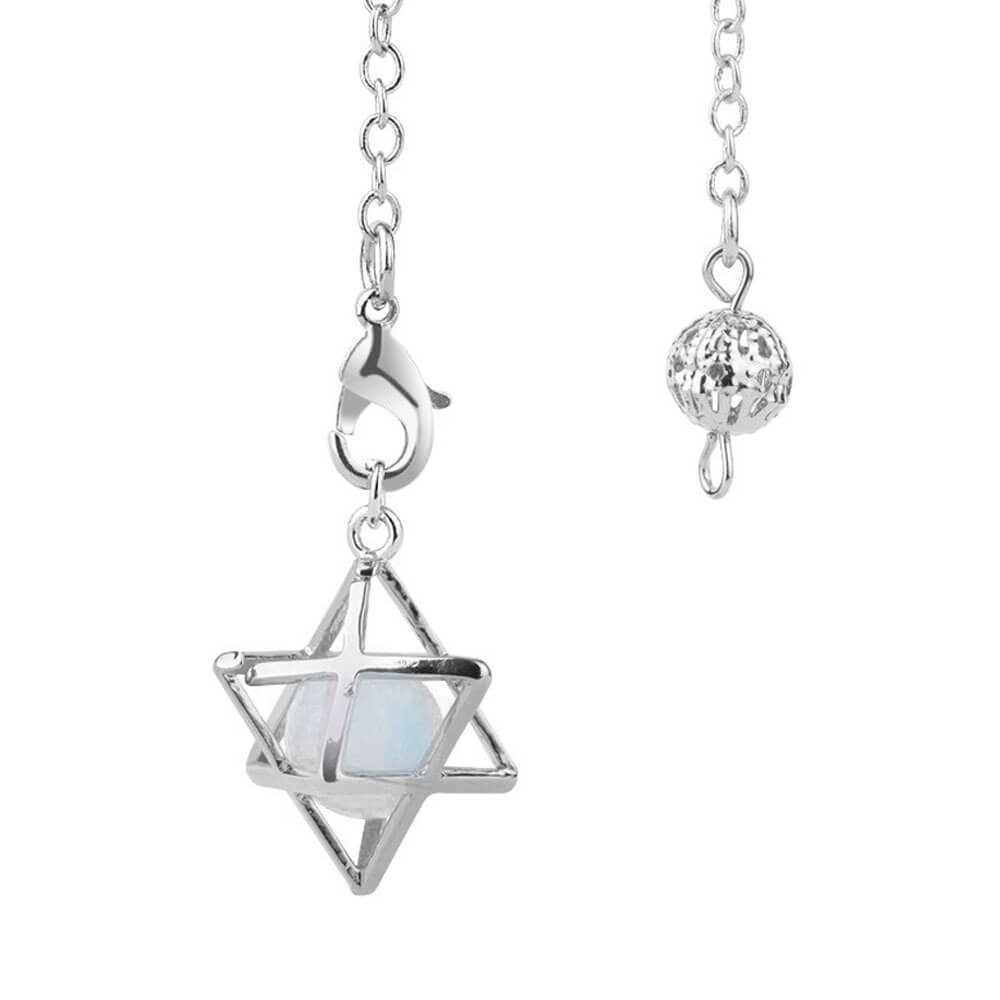 White Opal Bead Merkaba Divination Pendulum