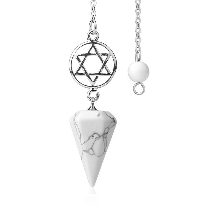 White Turquoise Pentacle Divination Pendulum
