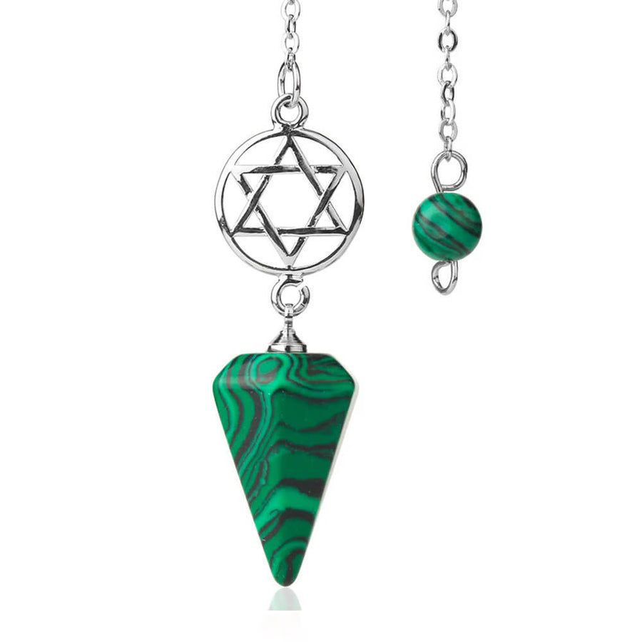 Malachite Pentacle Divination Pendulum