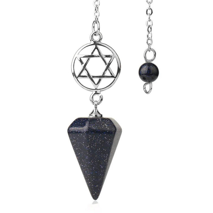 Blue Sandstone Pentacle Divination Pendulum