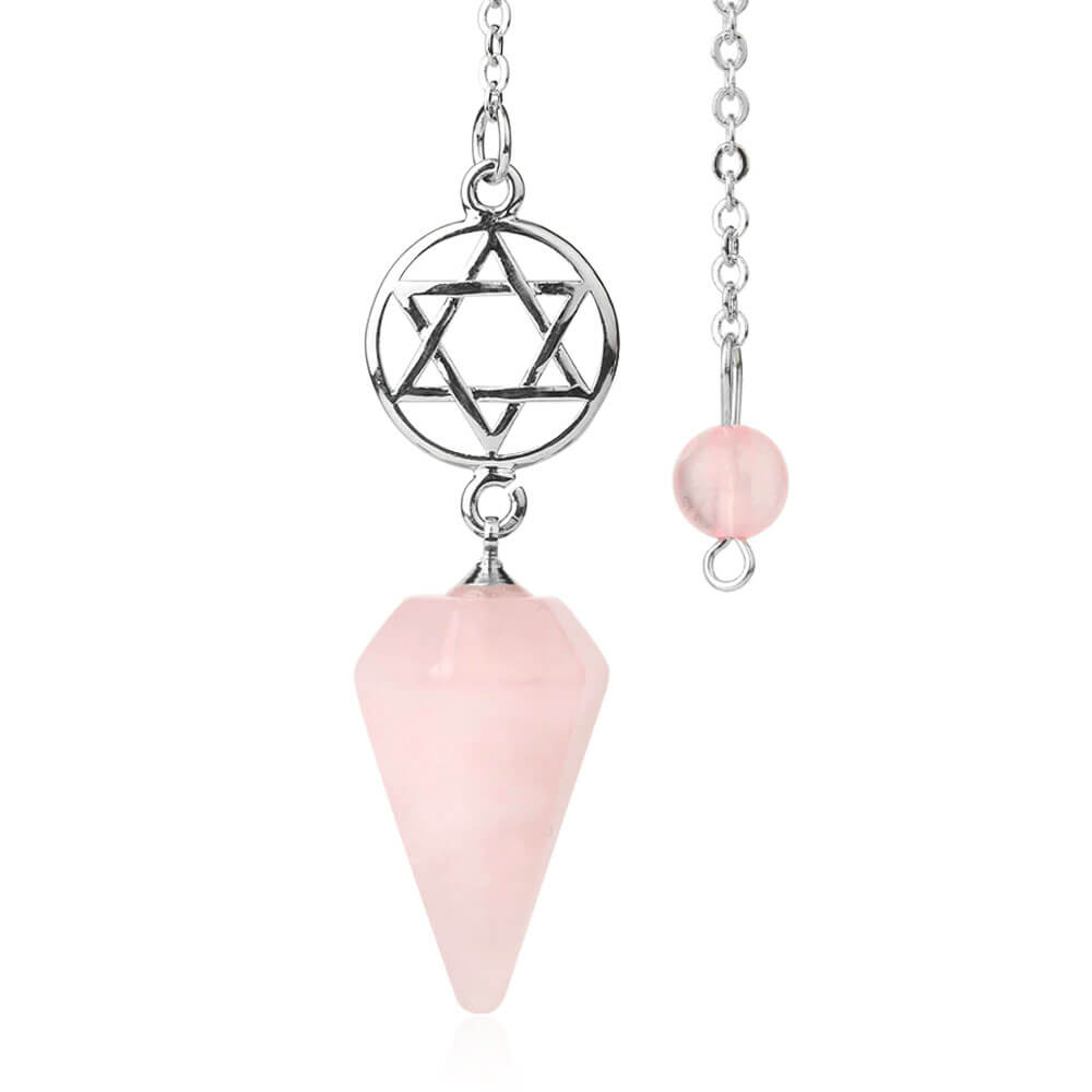 Pink Quartz Pentacle Divination Pendulum
