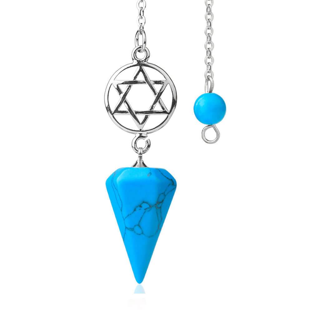 Blue Turquoise Pentacle Divination Pendulum
