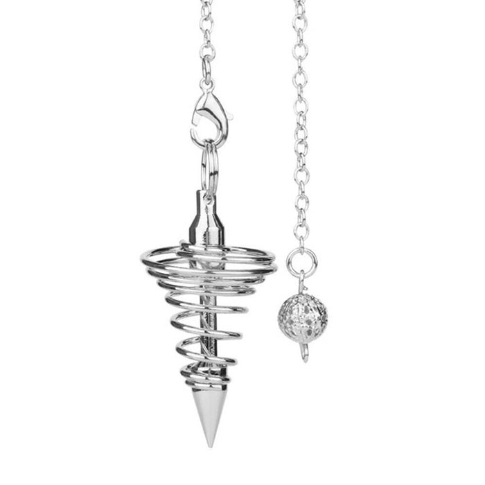 Silver Metal Swirl Divination Pendulum