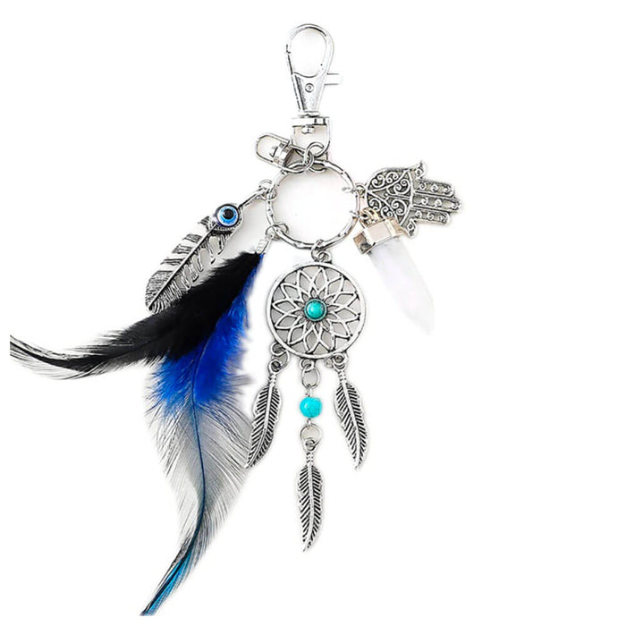 Hand of Fatima Turquoise Dreamcatcher Spiritual Keyring
