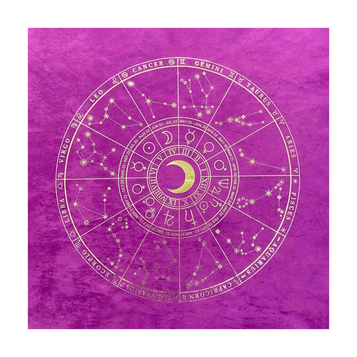 Purple Moon Zodiac Sign Tarot and Divination Mat